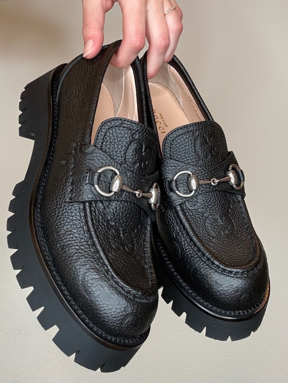 Gucci monogram embossed chunky loafers - Picture 2 of 5